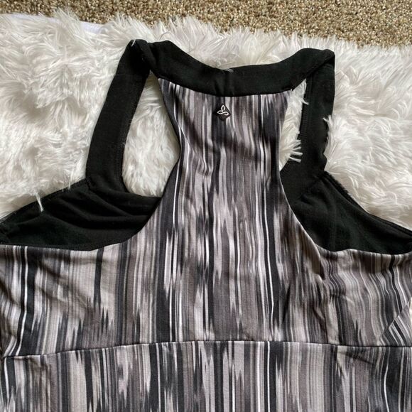 Prana Rainblur Shauna Racerback Black White Sleeveless Dress Size Small - Picture 5 of 7